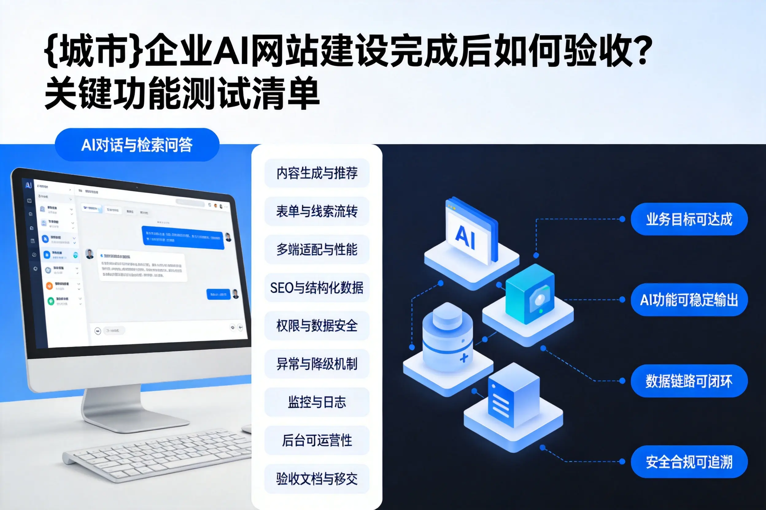 拉萨企业AI网站建设完成后如何验收?关键功能测试清单