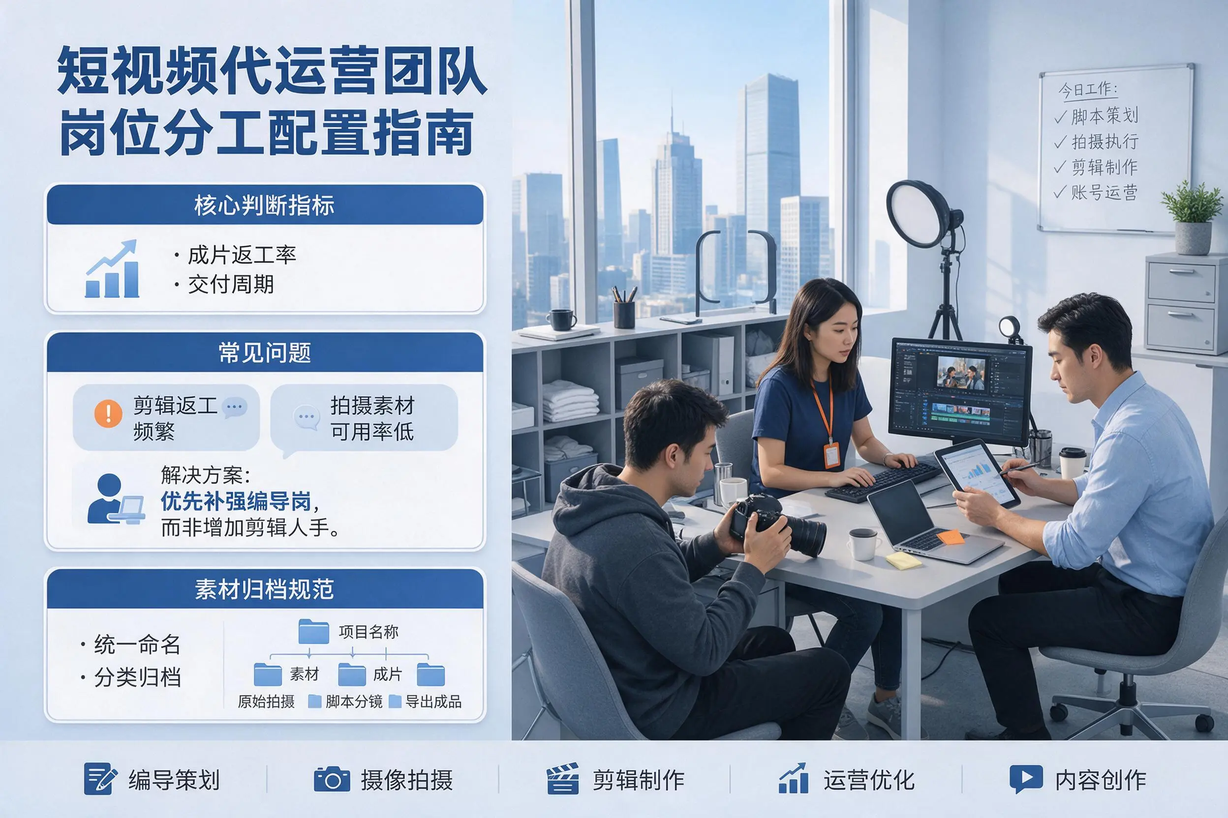 短视频代运营团队如何配置？拉萨企业岗位分工科普说明