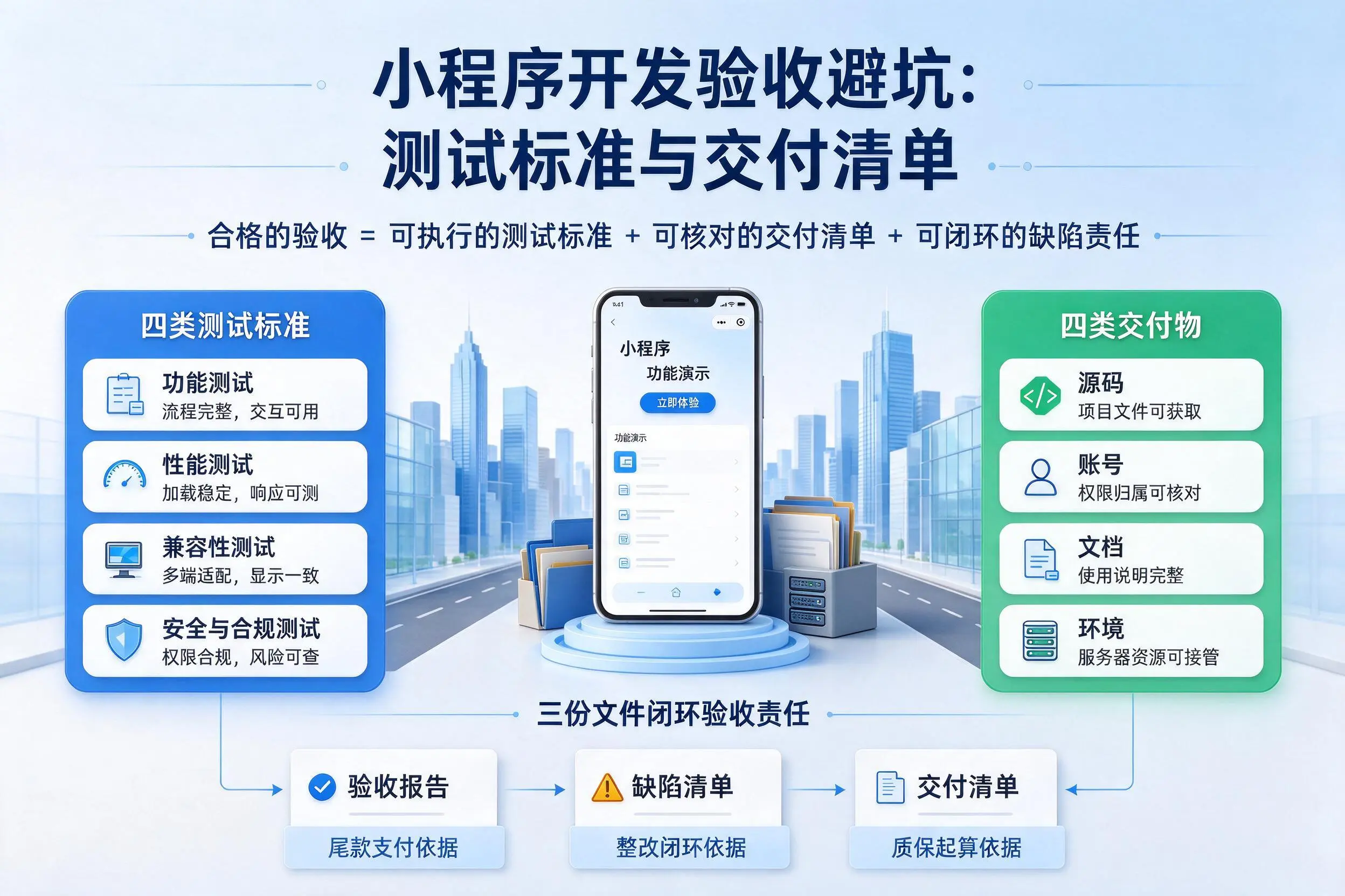 拉萨小程序开发验收避坑:测试标准与交付清单
