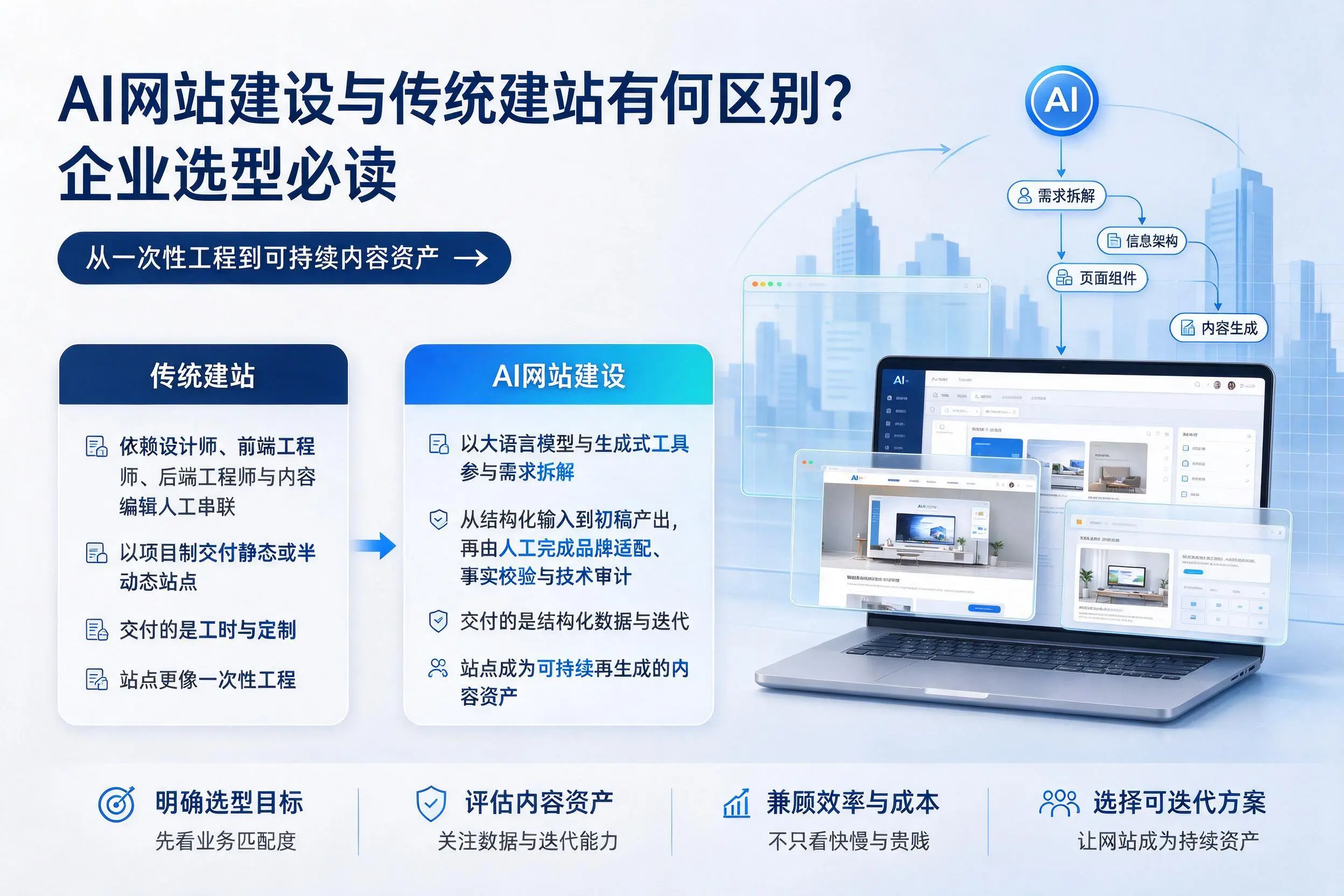 AI网站建设与传统建站有何区别？拉萨企业选型必读