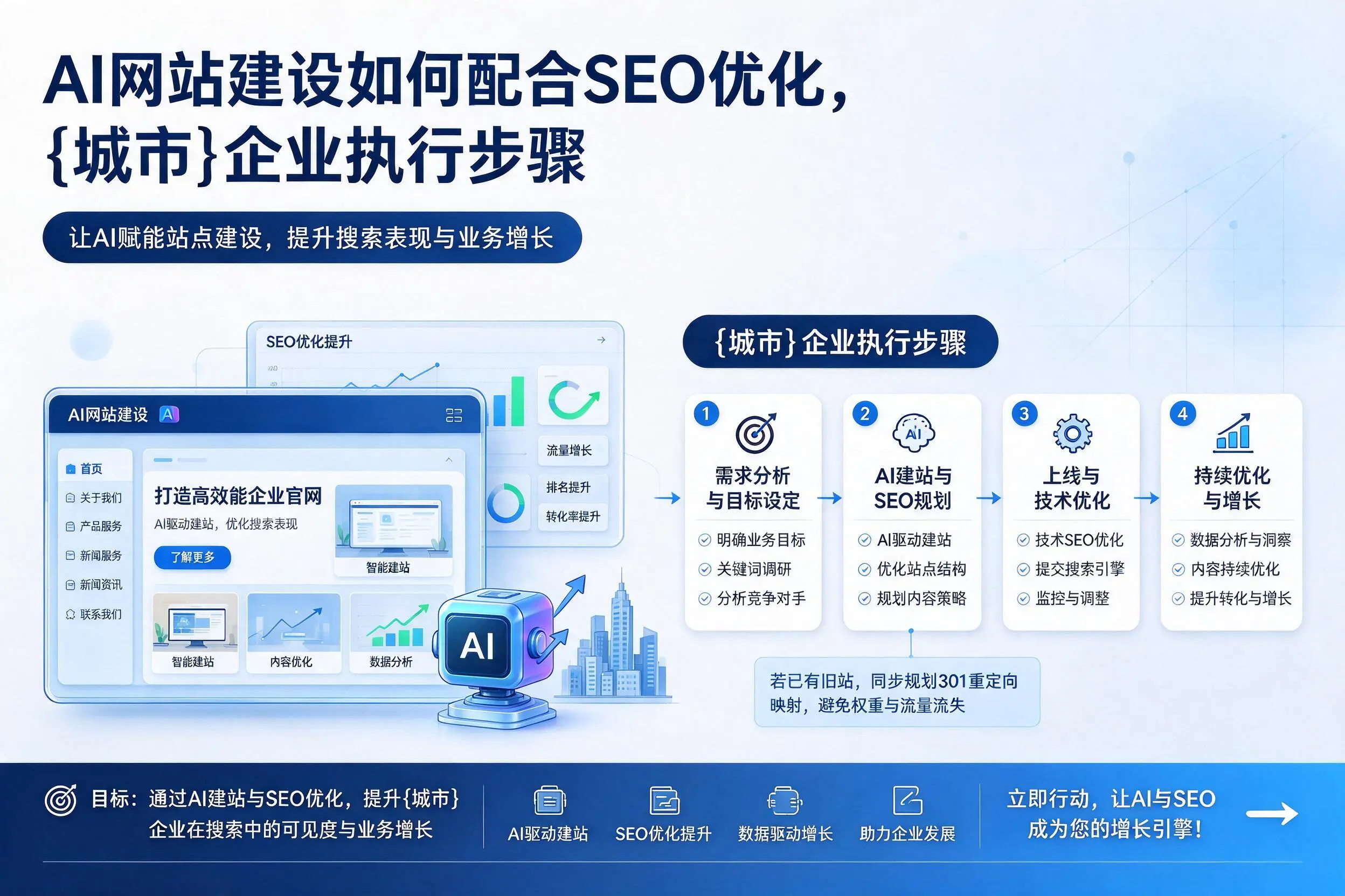 AI网站建设如何配合SEO优化，拉萨企业执行步骤