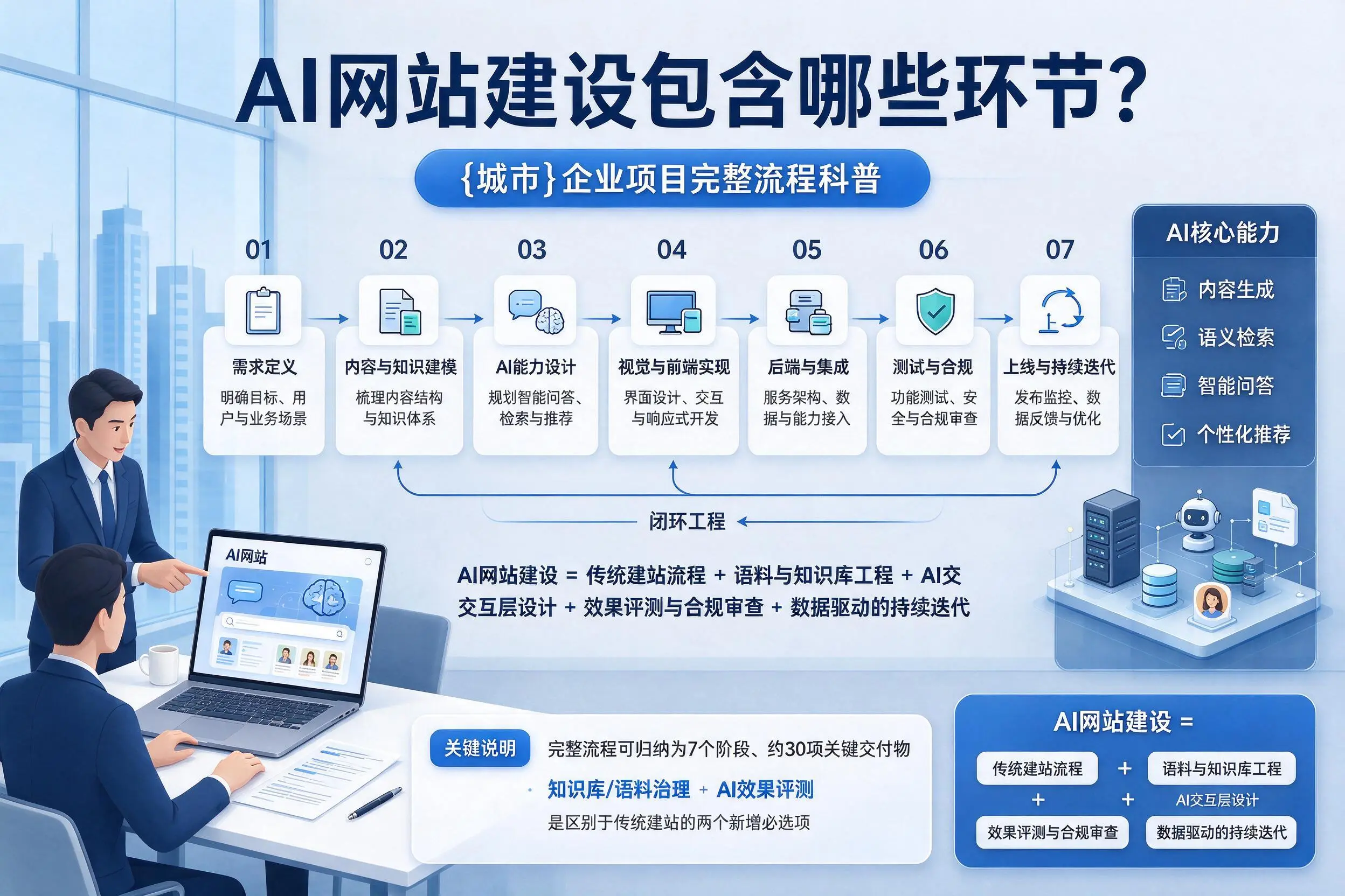 AI网站建设包含哪些环节？拉萨企业项目完整流程科普