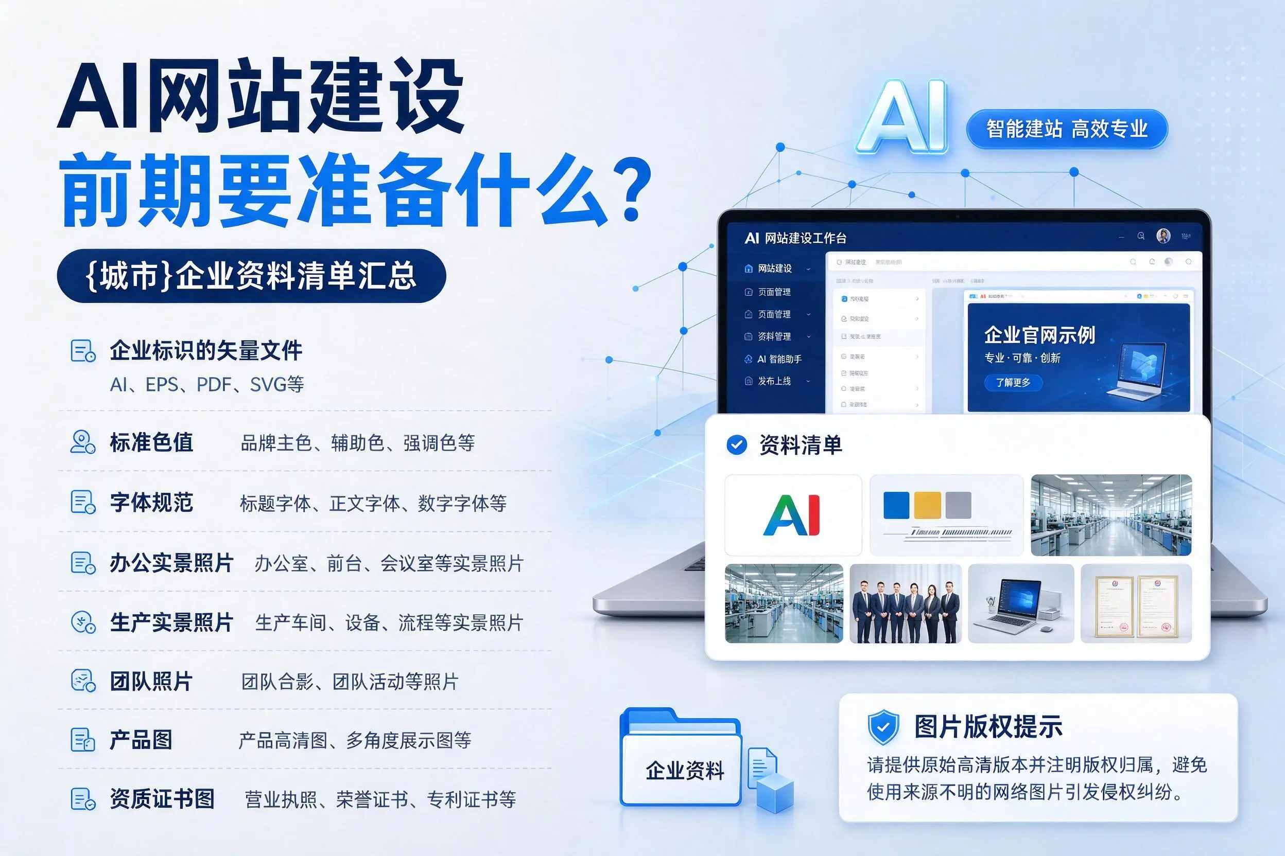 AI网站建设前期要准备什么？拉萨企业资料清单汇总