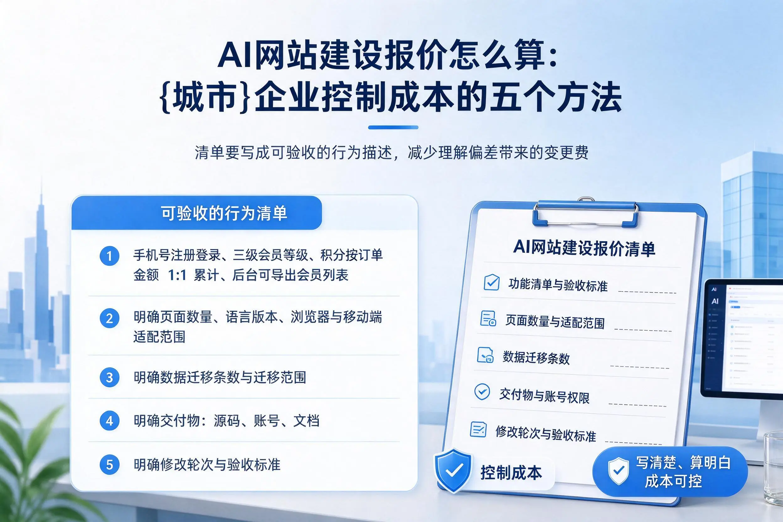 AI网站建设报价怎么算：拉萨企业控制成本的五个方法