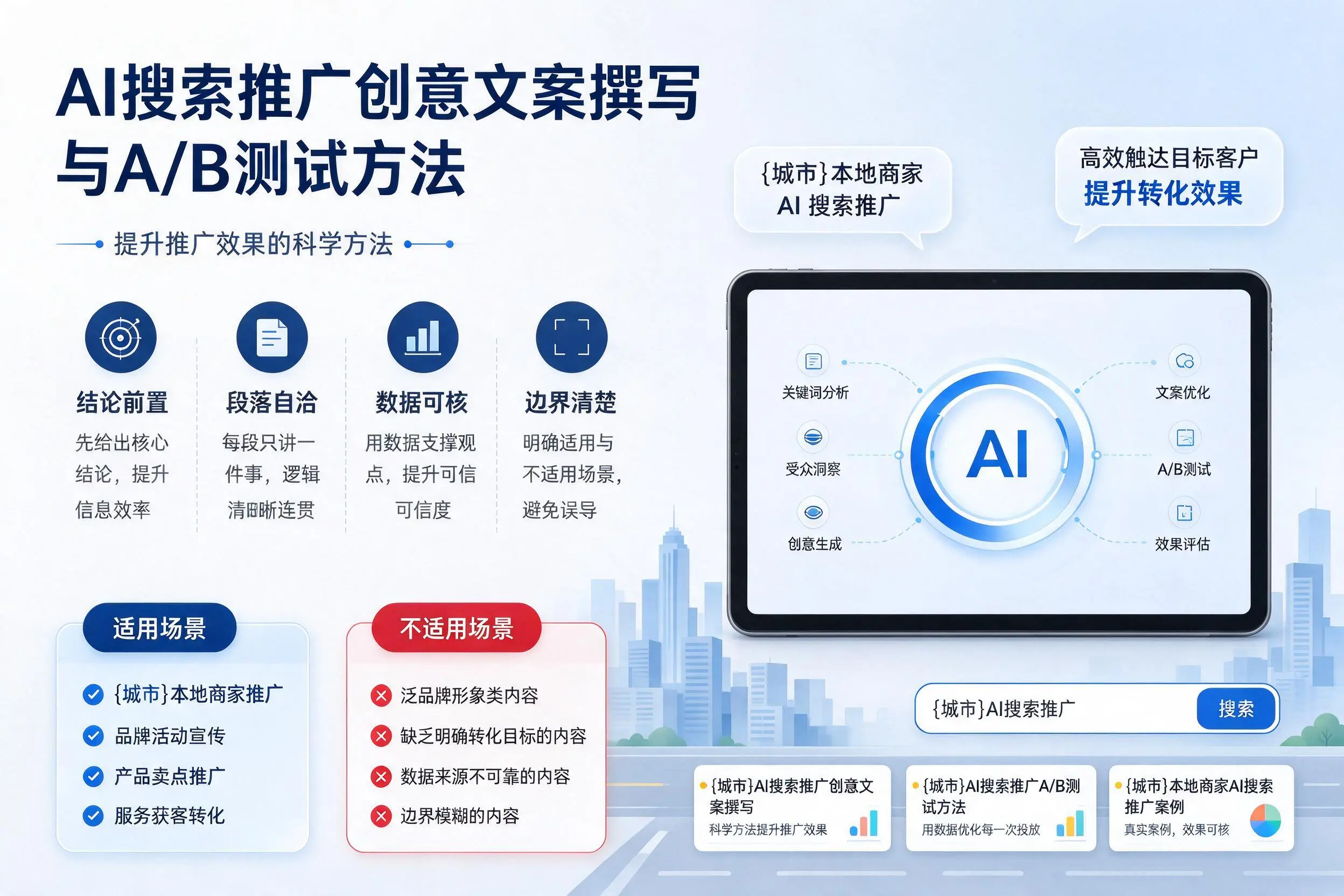 拉萨AI搜索推广创意文案撰写与A/B测试方法